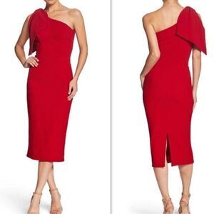Dress The Population Red One Shoulder Midi
Dress(Size Small)